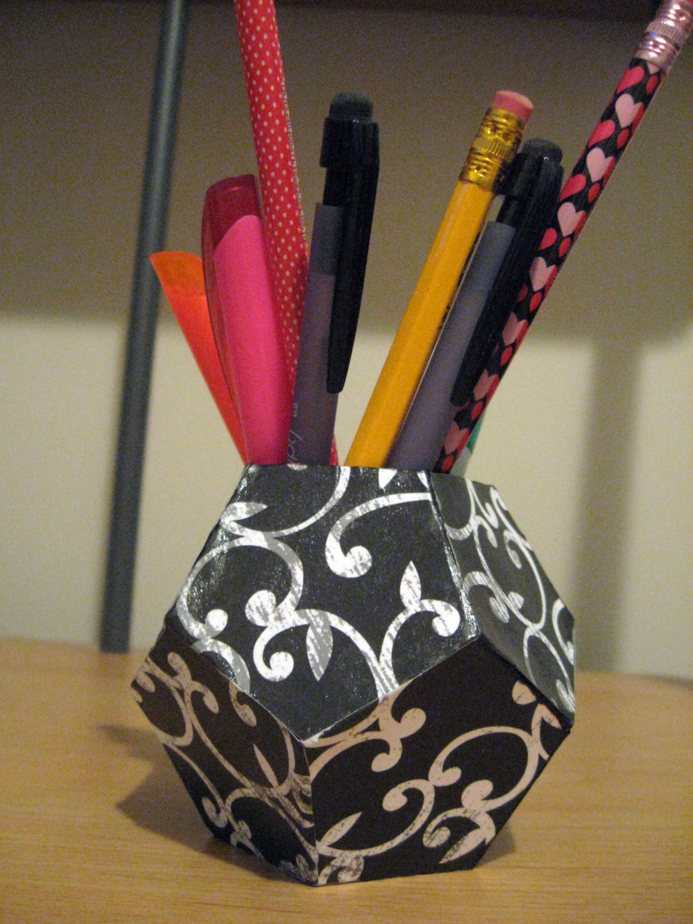 Diy Geometric Pen Holder Make Something Mondays